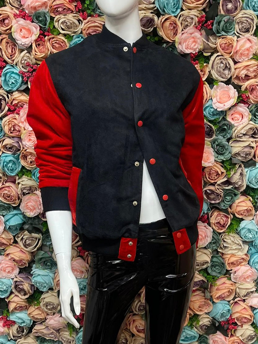 Black and Red Suede Jacket