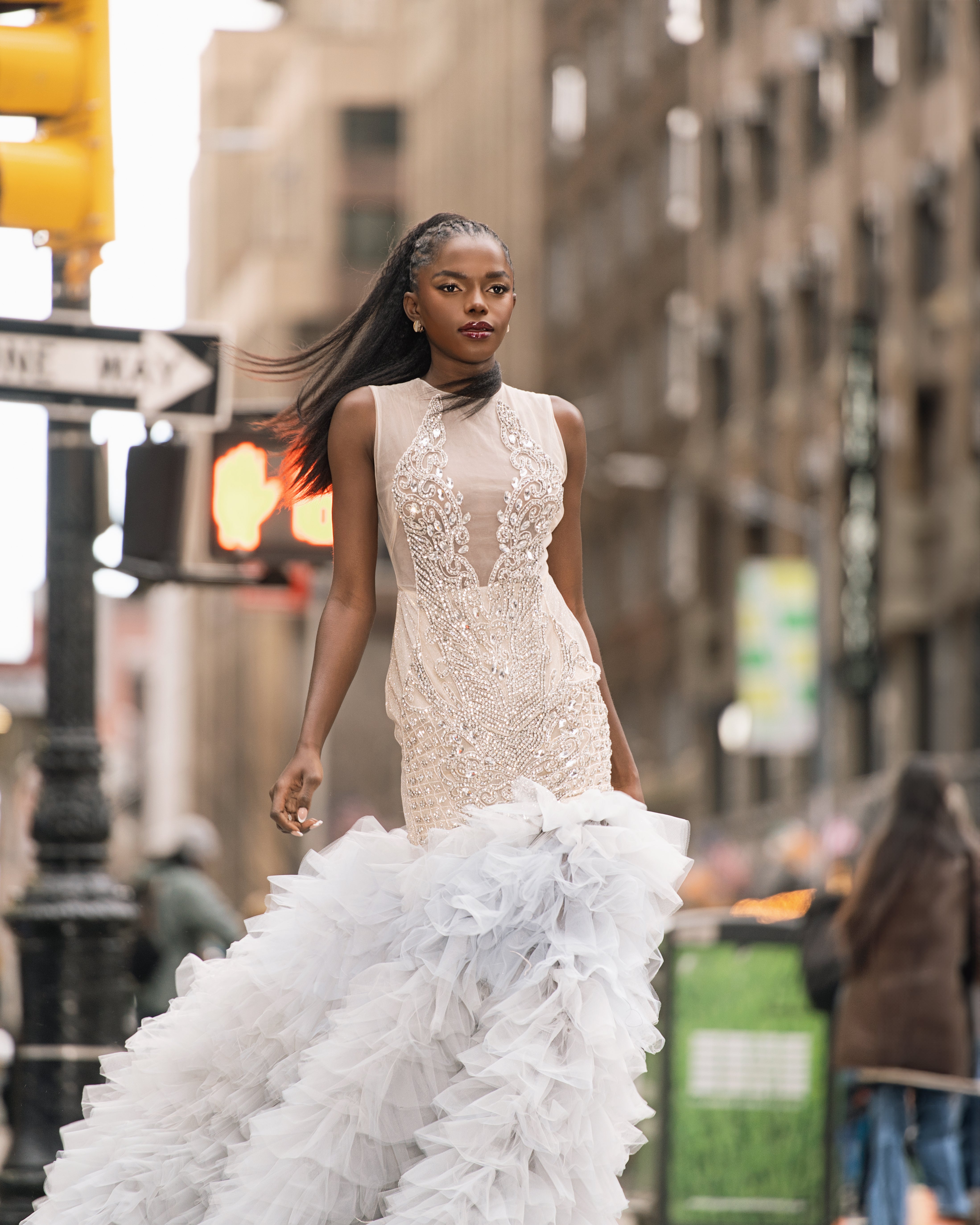 Mermaid Tulle Nude Dress