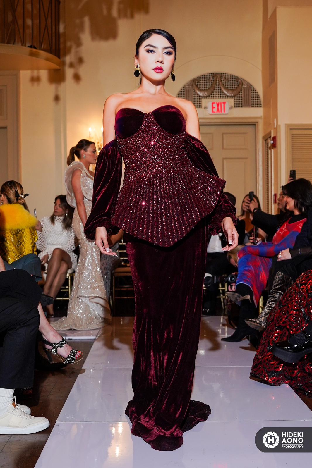 Burgundy Velvet Corset Gown