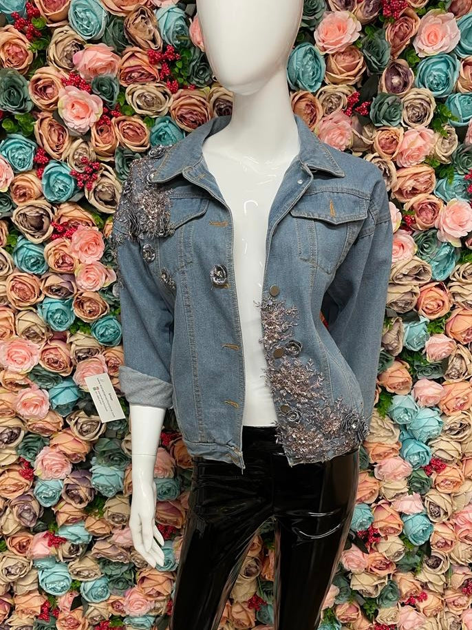 Denim Jacket With Embroidery Applique